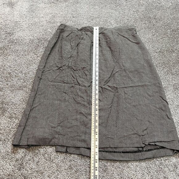 JP Collections Skirt Women 24 Black Gray Knee Length Rayon Made in Japan Vintage - Picture 10 of 10